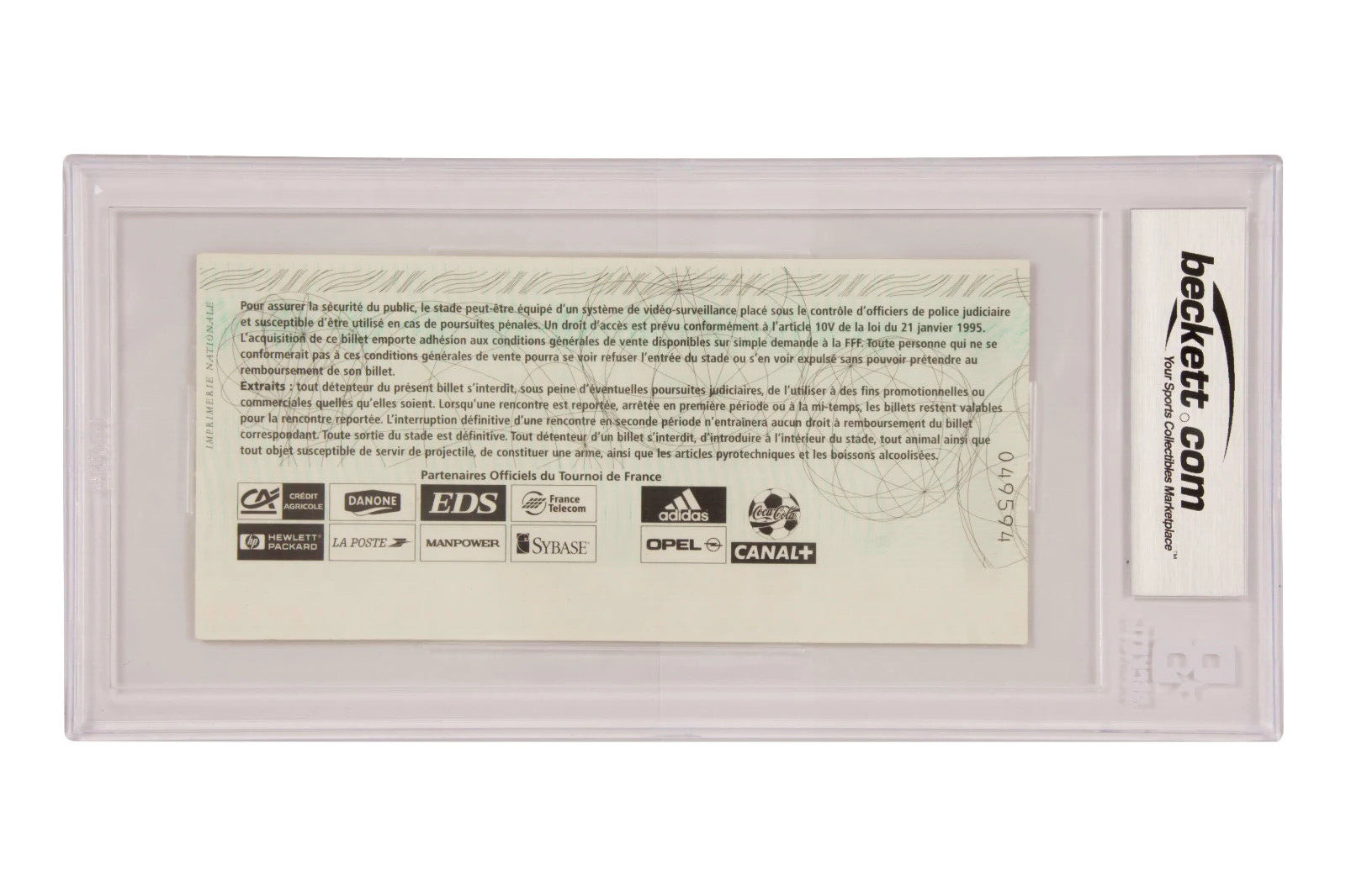 Roberto Carlos Signed 1997 The Impossible Free Kick Goal Match Ticket – BGS 4